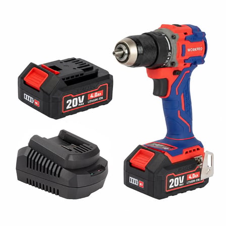 WORKPRO WP390023 20Volt 4.0Ah Li-ion 65Nm. Çift Akülü Kömürsüz Profesyonel Şarjlı Matkap