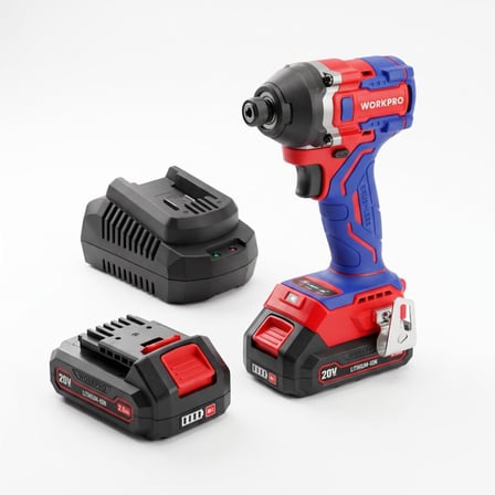 WORKPRO WP390107 20Volt 2.0Ah. Li-ion 230Nm Çift Akü Kömürsüz Profesyonel Şarjlı Darbeli Tornavida
