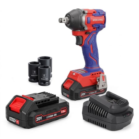 WORKPRO WP390226 20Volt 2.0Ah. Li-ion 1/2’’ 360Nm Çift Akü Kömürsüz Profesyonel Şarjlı Somun Sıkma