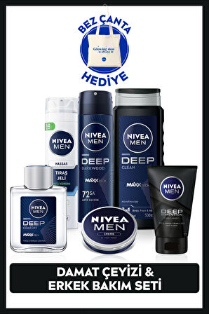 MEN Erkek Nemlendirici Krem 30ml, Duş Jeli 500ml, Tıraş Jeli 200ml, Losyon100ml, Sakal Temizleme Jeli 100ml, Sprey Deodorant 150ml