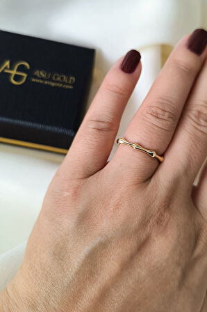 Altın Taşsız Bambu Yüzük