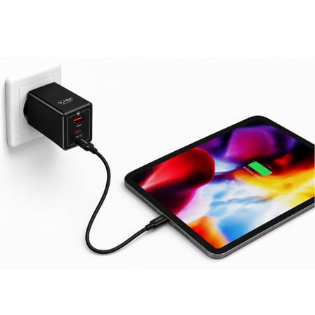 Schitec GaN 65W Ultra Hızlı Şarj Cihazı 3 Çıkışlı UsbA / 2 x Type-C Hızlı Şarj Aleti Başlığı Hi-H05