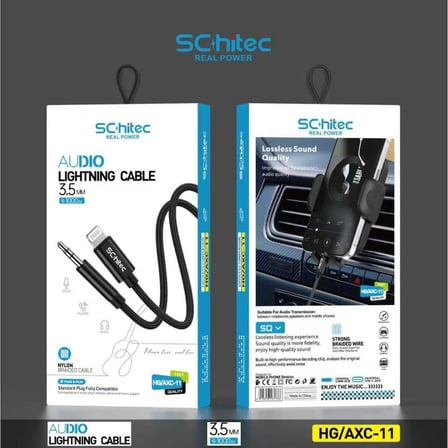 SChitec Lightning to 3.5mm AUX Dönüştürücü Kablo 1Metre Siyah HG/AXC-11