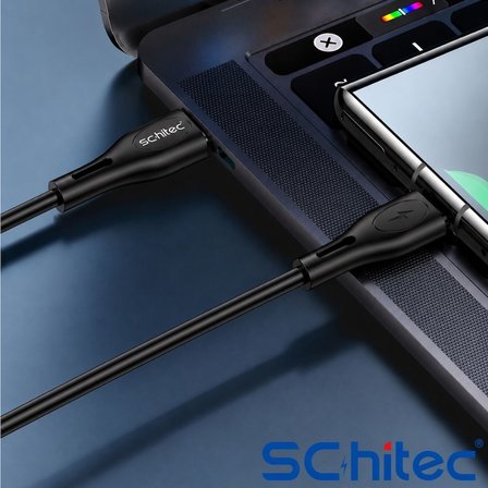 SChitec USB-A to Type-C 60W Hızlı Şarj ve Data Kablosu 1m Siyah HG/C-09AC