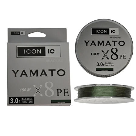 İCON-İC Yamato 8X 150 Mt Dark Green Örgü ip misina