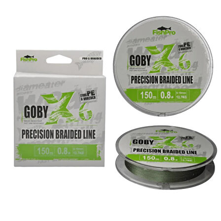 FishPro Goby 6X 150 Mt Dark Green Örgü ip misina