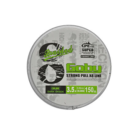FishPro Goby 8X 150 Mt Dark Green Örgü ip misina