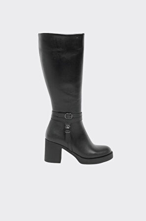 Hakiki Deri Fermarlı Kadın Çizme