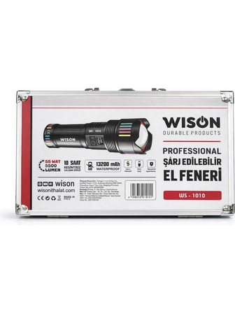 WISON WS-1010 55W 5500 Lümen Profesyonel Şarj Edilebilir El Feneri