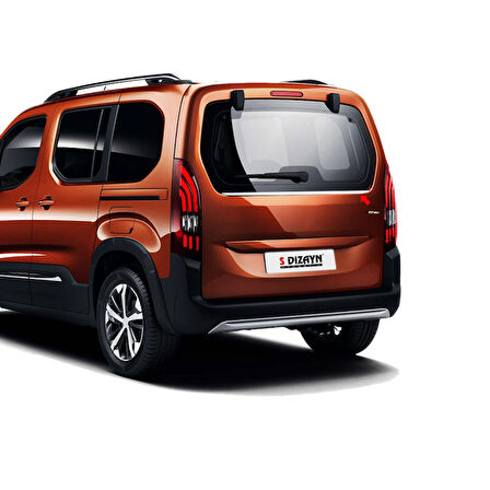 S-Dizayn Peugeot Rifter Krom Bagaj Camı Alt Çıtası 2019 ve Üzeri