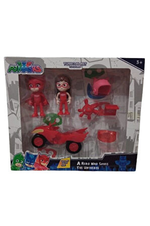 Pjmasks 7'li Figürler ve Aksesuarlar Oyun Seti  KIRMIZI