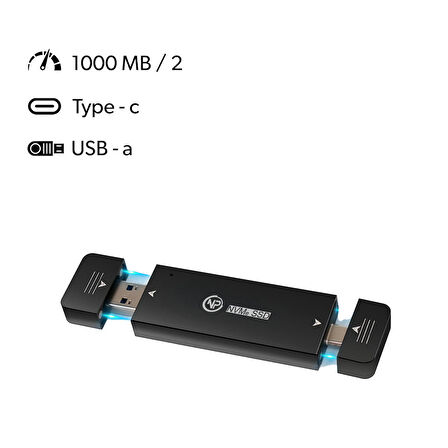 NPO DK01 USB-A/Type-C 22x42 M.2 NVMe Taşınabilir Harici SSD için Boş Kutu