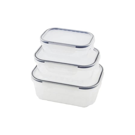 3PCS QUİCK SIZDIRMAZ SAKLAMA KABI SETİ ŞEFFAF KAP - BUĞULU-CONTALI KAPAK  500-1000-1700ML (5468)