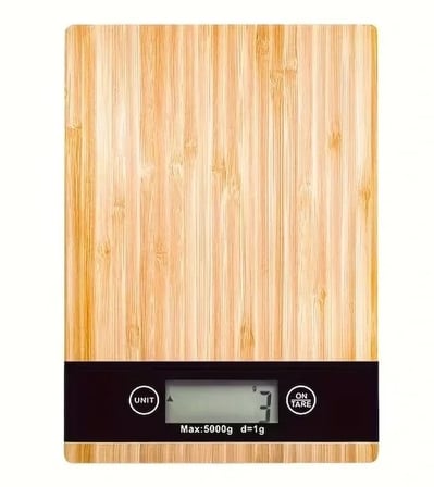 Crown Dijital Hassas Mutfak Tartısı - Terazisi-Hassas Ölçüm 5kg Bambu Görünümlü (5468)