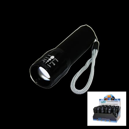 LED GOLD ORION HIGHLIGHTING ALUMİNUM FLASHLİGHT PİLLİ ZOOMLU EL FENERİ METAL KASA (5468)