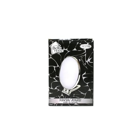 OVAL - GÜMÜŞ 6.5 INC=16.5X13CM MAKYAJ AYNASI ÇİFT TARAFLI KATLANIR AYAKLI (5468)