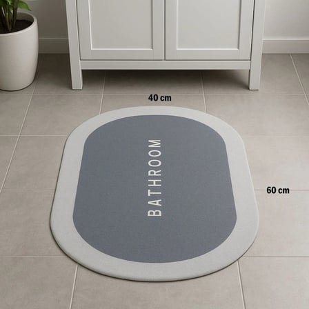 Sihirli Süper Su Emici Kaymaz Tabanlı Oval Paspas 40*60 cm (5468)