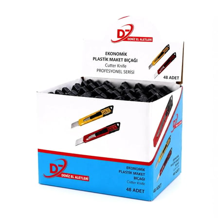 48 ADET EKO PLASTİK FALÇATA MAKET BIÇAK SARI (5468)