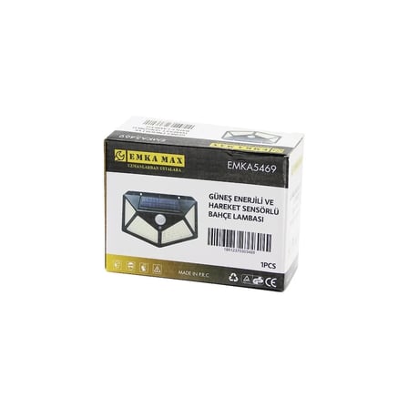 4 AÇILI   SOLAR - HAREKET SENSÖRLÜ  APLİK DUVAR LAMBASI  DIŞ MEKAN   9.5 X 13.5CM (5468)