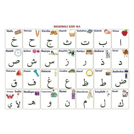 70x100 cm Statik Kağıt Elif-Ba Öğrenme Tahtası (5468)
