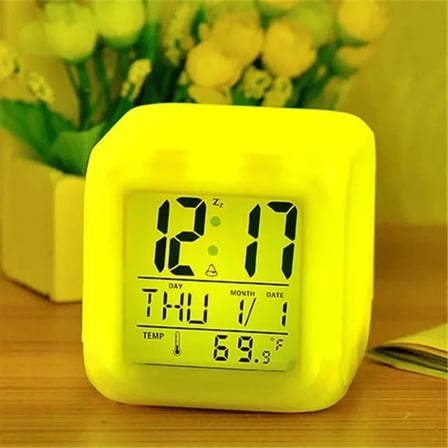 Led Dijital Renkli Masa Saati Alarm Termometre Tarih Masaüstü Saat (5468)