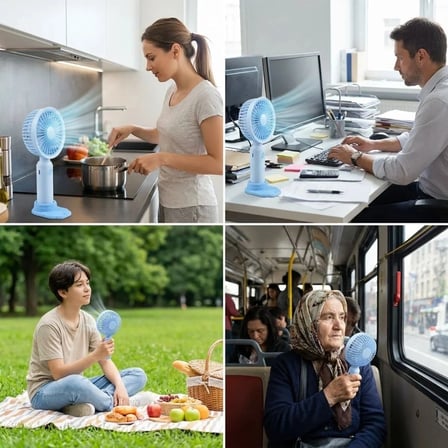 3 Kademeli Masaüstü Fan – Telefon Tutuculu Özellikli Standlı Elde Taşınabilir Mini Fan  EKL29 (5468)