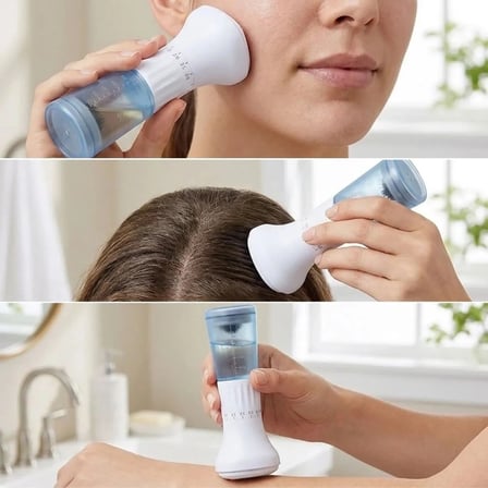 140 İğneli Serum Hazneli Dermaroller – 0-3 mm Ayarlı Dermaroller Mikro İğneli Saç, Cilt ve Vücut Bakım Aparatı (5468)