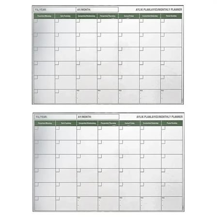 Manyetik Yapışkanlı Bir Aylık Program Planlayıcı Takvim 85x56 cm (5468)