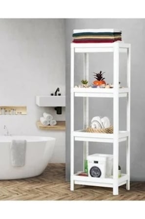 BEYAZ DİKDÖRTGEN RAF ÜNİTESİ PLASTİK (5468)