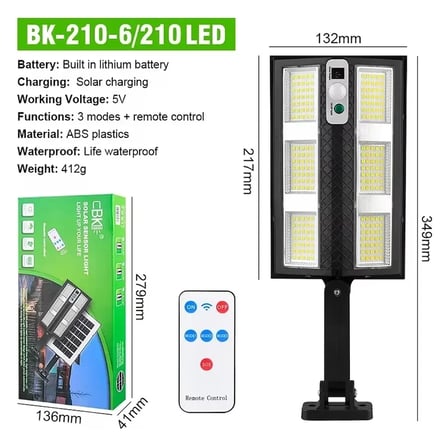 Hareket Sensörlü IP65 Güneş Enerjili LED Spot Kumandalı (5468)