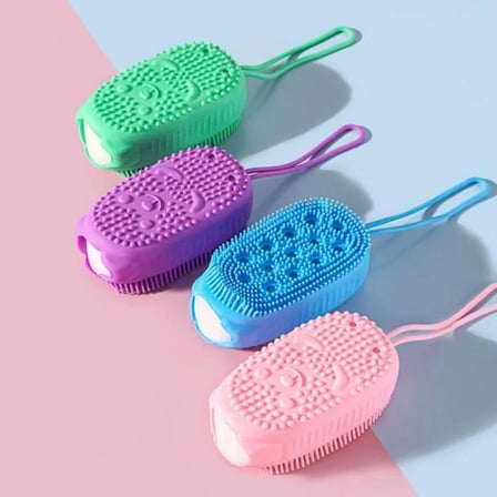 Peeling Etkili Süngerli Silikon Banyo Lifi – Asma Kancalı Duş Kesesi (5468)