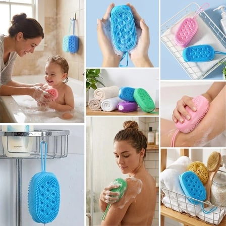 Peeling Etkili Süngerli Silikon Banyo Lifi – Asma Kancalı Duş Kesesi (5468)