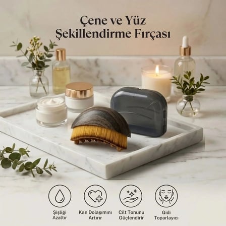 Lenf Drenaj ve Yüz Bakım Fırçası – Çok Fonksiyonlu Yumuşak Kıllı Yüz Masajı, Cilt Temizleme ve Çene Hattı Bakım Aparatı (Kutulu) (5468)