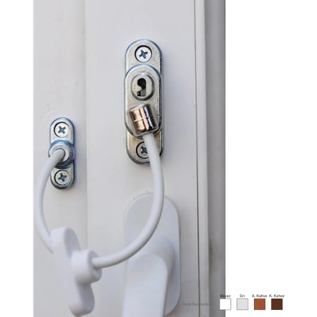 Anahtarlı Halatlı Pvc Kapı Pencere Emniyet Kilidi (5468)