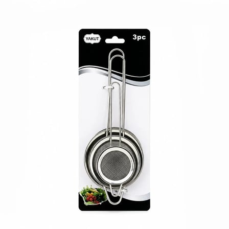 3PCS SET MİNİ= 5-7-8CM TEL SÜZGEÇ METAL ÇERÇECE METAL SAP=8.5-10.5-10.5CM (5468)