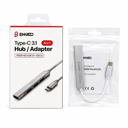 TYPE-C 3.1 GİRİŞ 4IN1 USB ÇOĞALTICI 4 ANAHTARLI PORT - HI-SPEED USB 3.0 - USB 2.0 HUB ADAPTÖR EKD-TP50 (5468)