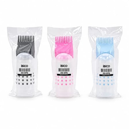 SAÇ BOYAMA TARAK RENKLİ PLASTİK 6OZ ÖLÇEKLİ - ŞEFFAF PLASTİK ŞİŞELİ (5468)
