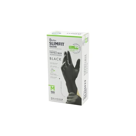 REFLEX SLİMFİT GLOVE KOD-032 M SİYAH PUDRASIZ MUAYENE ELDİVEN 100LÜ (5468)