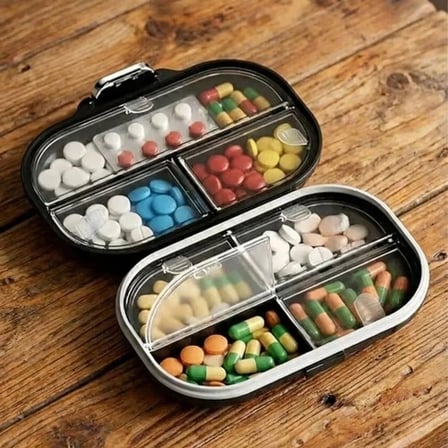 Haftalık İlaç Kutusu 7 Gün – Çevirmeli Rakamlı, Büyük Boy Siyah Hap İlaç Düzenleyici Aparat (5468)