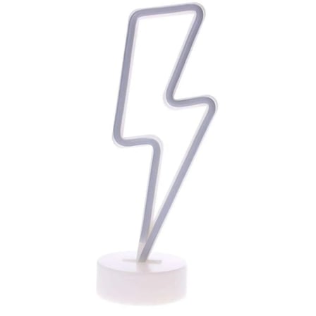 Dekoratif Şimşek Şeklinde Pilli Neon Led Lamba Süs Masa Lambası (5468)