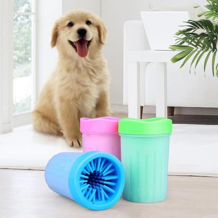 Silikon Jel Fırçalı Kedi Köpek Pati Ayak Yıkama Temizleme Kovası (Küçük) (5468)