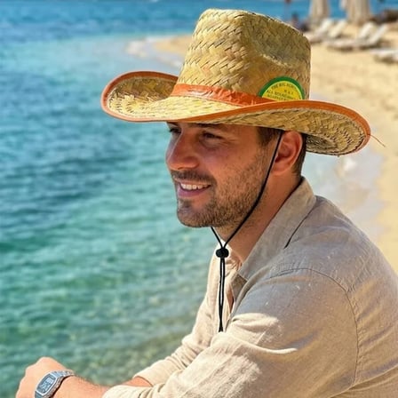 HASIR   ERKEK   FOTER   KOVBOY ŞAPKA   PLS.BEZ KENAR - KUŞAK (5468)