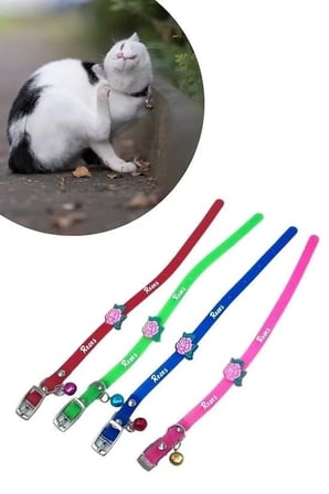 Çıngıraklı Zilli Sevimli Renkli Slikon Kedi Köpek Boyun Tasması (5468)