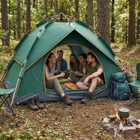  6 Kişilik Otomatik Kamp Çadırı – Çift Katmanlı, Suya Dayanıklı, Hızlı Kurulum Outdoor Aile ve Doğa Çadırı 200x250x150 cm (5468)