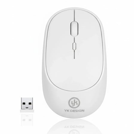 Beyaz Renkli Ergonomik Sessiz Kablosuz Mouse – USB Alıcılı, Ofis ve Oyun İçin Konforlu Bilgisayar Faresi MS6310 (5468)