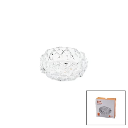KÜÇÜK CAM - DIAMOND KRİSTAL ŞEKİL YUVARLAK KÜLLÜK ÇAP: 11.2CM - D: 4.4CM (5468)