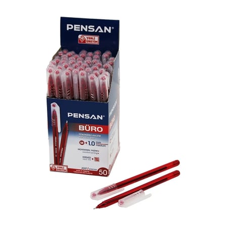 50 ADET PENSAN BÜRO KIRMIZI TÜKENMEZ KALEM M-MEDİUM - 1.0MM UÇ (5468)