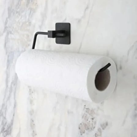 Kendiliğinden Yapışkanlı Siyah Paslanmaz Metal Rulo Havluluk Aparat (5468)