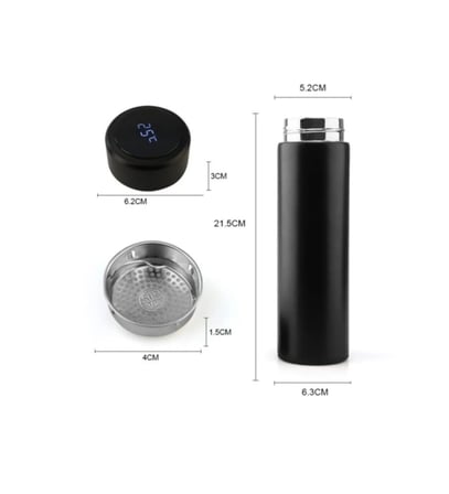 Dijital Sıcaklık Göstergeli Renkli Çelik Termos - 500 ML (5468)