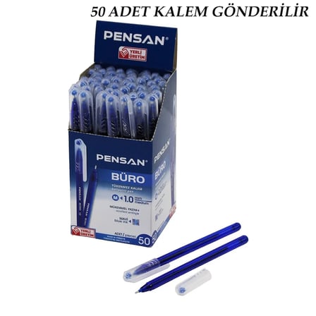 50 ADET PENSAN BÜRO MAVİ TÜKENMEZ KALEM M-MEDİUM - 1.0MM UÇ (5468)